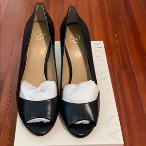 Ann Taylor Black Evie Peeptoe Heels
